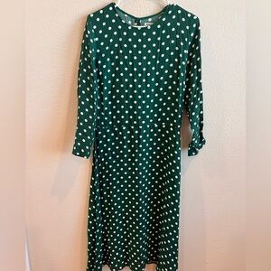 Reformation green polkadot midi dress Size 10
